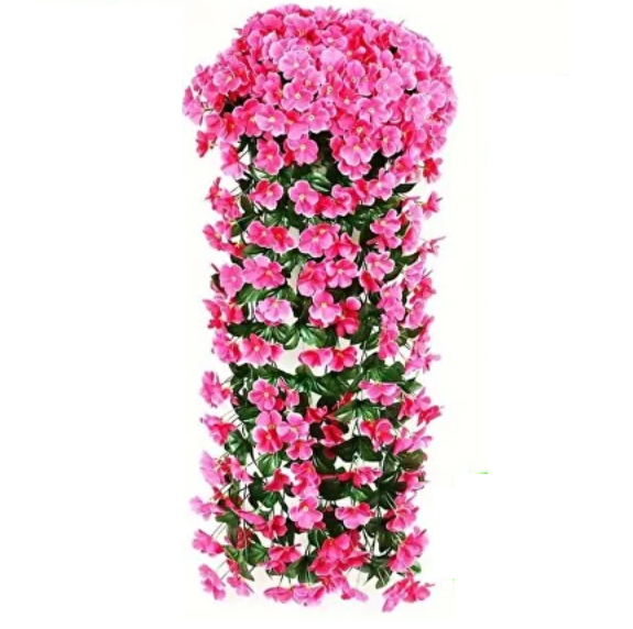 Штучні квіти для декору петунії виготовлені з бавовни стійкі до зносу та перепадів температур рожеві, фото 1