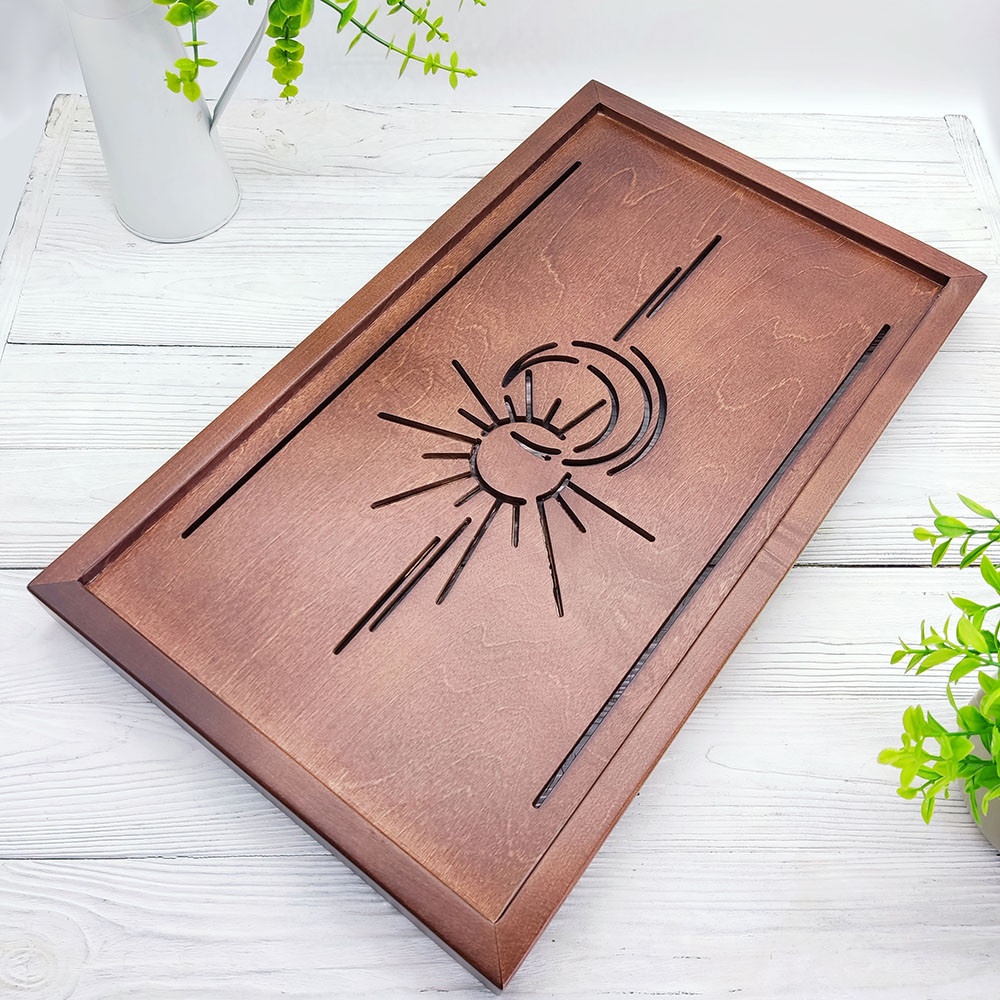 Велика дерев'яна чабань «Сонце і місяць» Мідь (54 × 31,5 см), фото 1