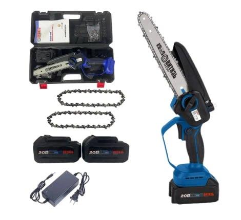 Ланцюгова пила на акумуляторах для дому Вітязь АПЦ-20-8БЩ Міні-цепна пила для дачі (2 АКБ, 2 ланцюги), фото 1