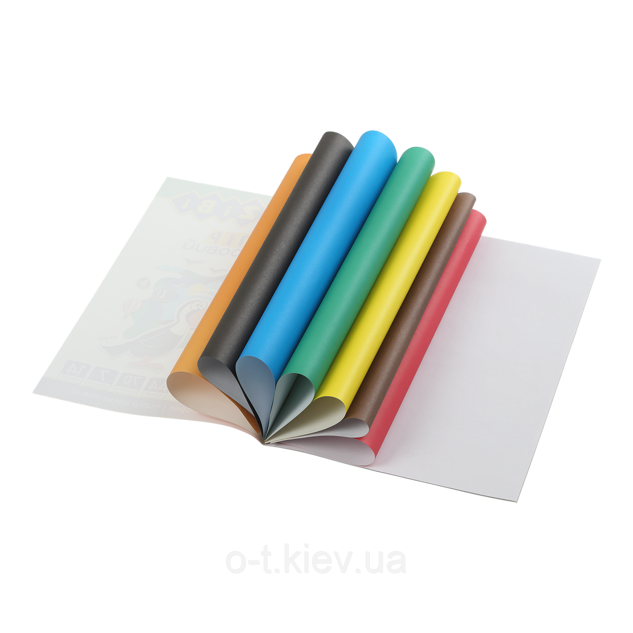 Папір кольоровий, А4, 14 аркушів - 7 кольорів, офсет 70г / м2, фото 1