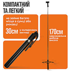 Монопод штатив R1L 170 см з блютуз селфі палиця пультом bluetooth кнопка стійка палиця для селфі відео, фото 3
