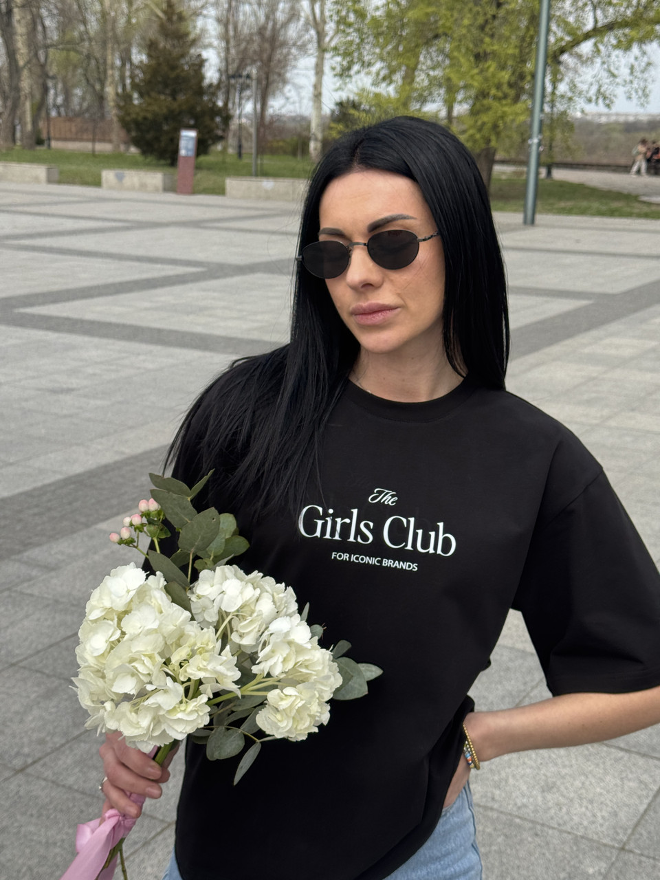 Футболка у вільному стилі Girl club