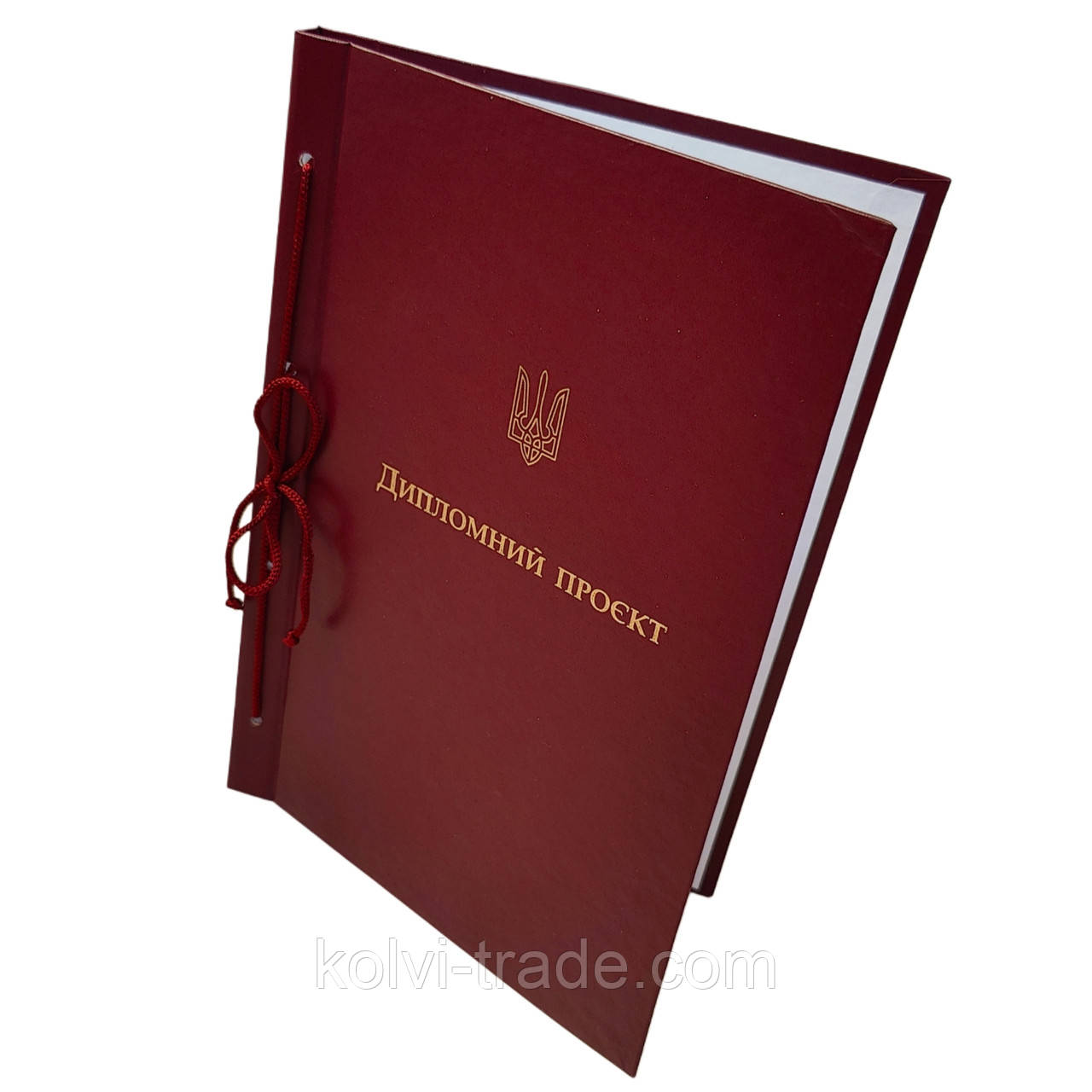 Обкладинка для твер. палітурки “Дипломний проект” бордова 215×305 (20мм) (уп.5шт)