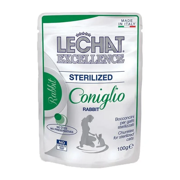 Вологий корм для стерилізованих котів Monge (Монж) LeChat Cat Wet Sterilised з кроликом 85 гр 24 шт, фото 1