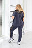 Р. 48-62 Жіночий літній спортивний костюм (код 914) великого розміру з велюру з кофтою на змійці, фото 4