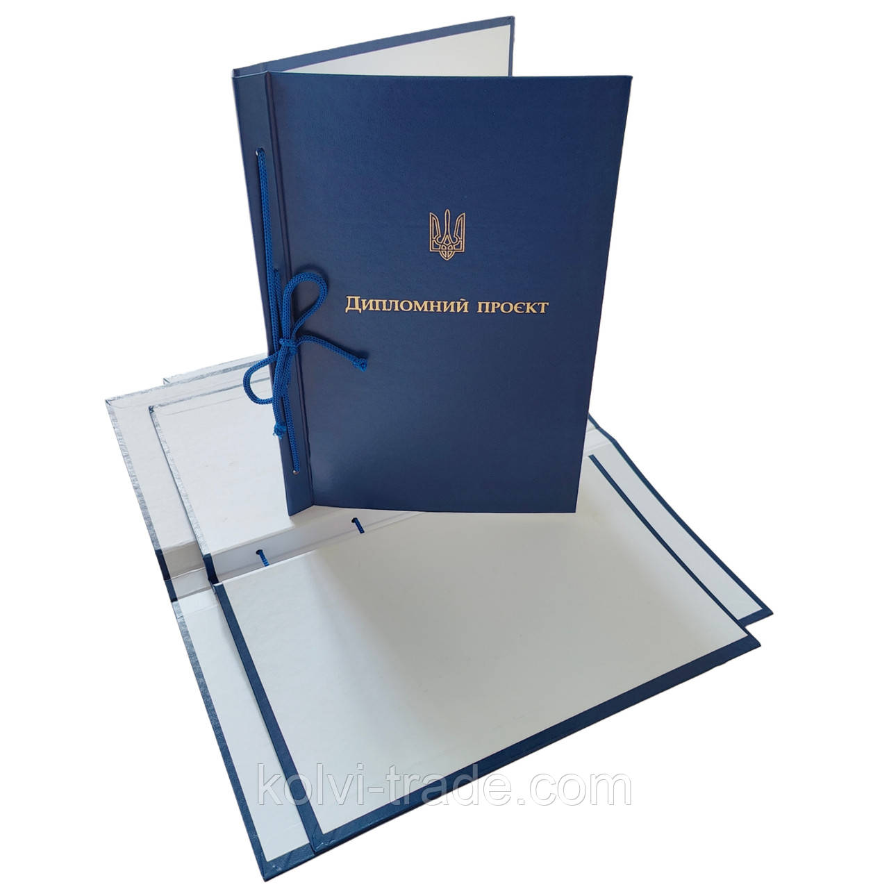 Папка для твер. палітурки “Дипломний проект” 215×305 синя (20мм) (уп.5шт)