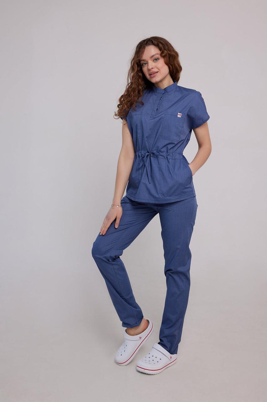 Жіночий медичний костюм Маргарита джинс - Костюм косметолога - Костюм масажиста