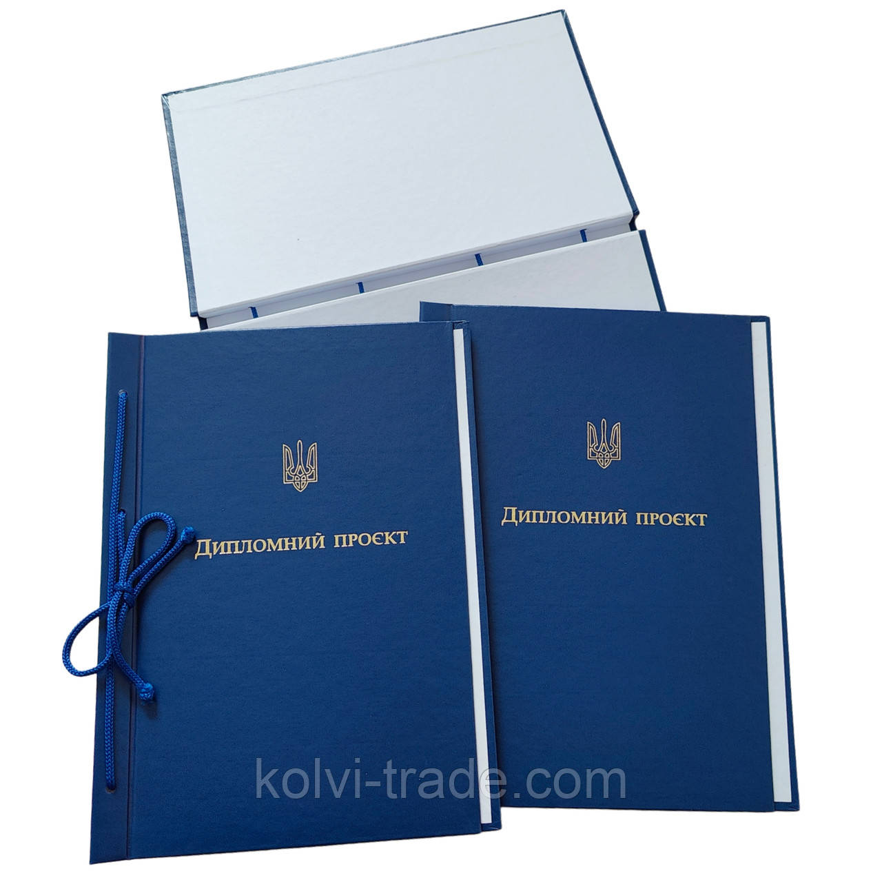 Папка "Дипломний проект" для тв. палітурки 215×305 синя (20мм) (1 шт)