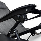 Розкладне крісло шезлонг LEOBRO Zero Gravity Dark Grey (LB-ZGC-A1-DGR), фото 3