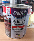 Ґрунт-емаль для металу по іржі 3 в 1 Delfi сіра 2.8кг містить Захист від корозії Адгезійний ґрунт Декоративну емаль, фото 3