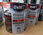 Ґрунт-емаль для металу по іржі 3 в 1 Delfi сіра 2.8кг містить Захист від корозії Адгезійний ґрунт Декоративну емаль, фото 5
