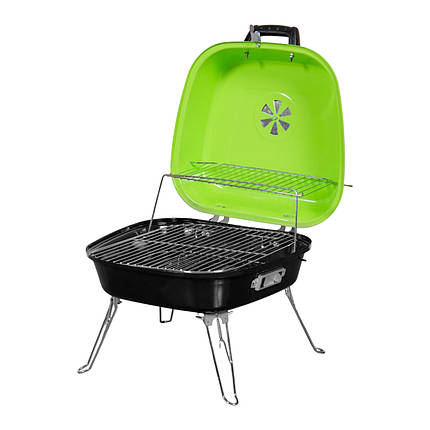 Гриль вугільний портативний Time Eco ТЕ-22024, чорно-зелений, фото 1