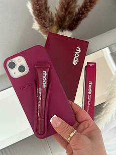 Бордовий чохол rhode з блиском для губ на iPhone 15 Rhode Fall Lip Case Raspberry Jelly