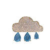 Міні Брошка "Тучка та краплі дощу", біжутерія з кристалами (2.5х2, см), значки, піни, фото 4