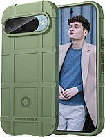 Протиударний чохол бампер Shield для Google Pixel 9 зелений гумовий