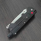 Ніж складаний рятувальний Jeep 008, 440, стропоріз, склобій, ліхтарик, фото 6