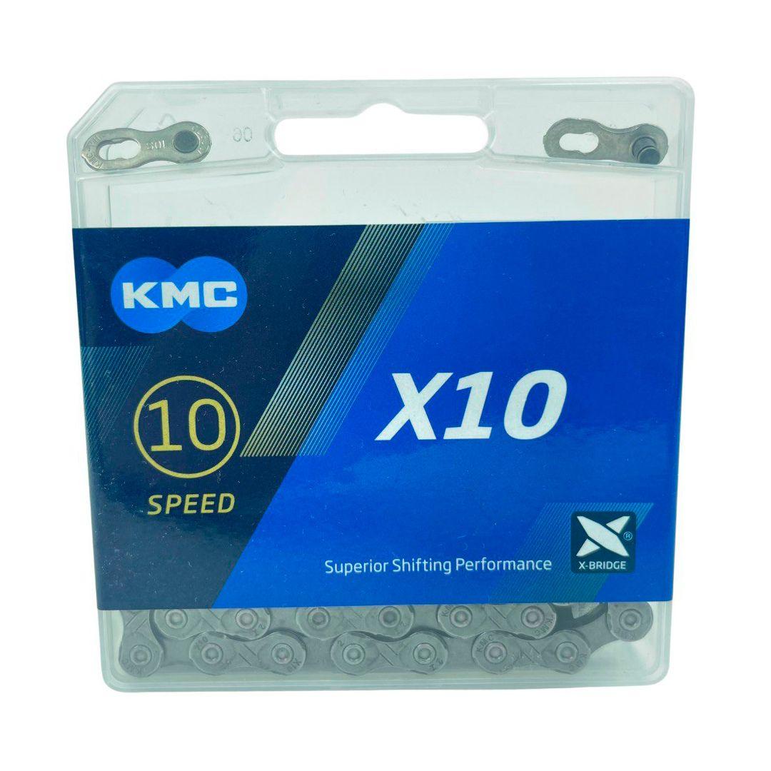 Ланцюг KMC X10 114 ланок (1/2"х11/128") 10 швидкостей з замком, Gray