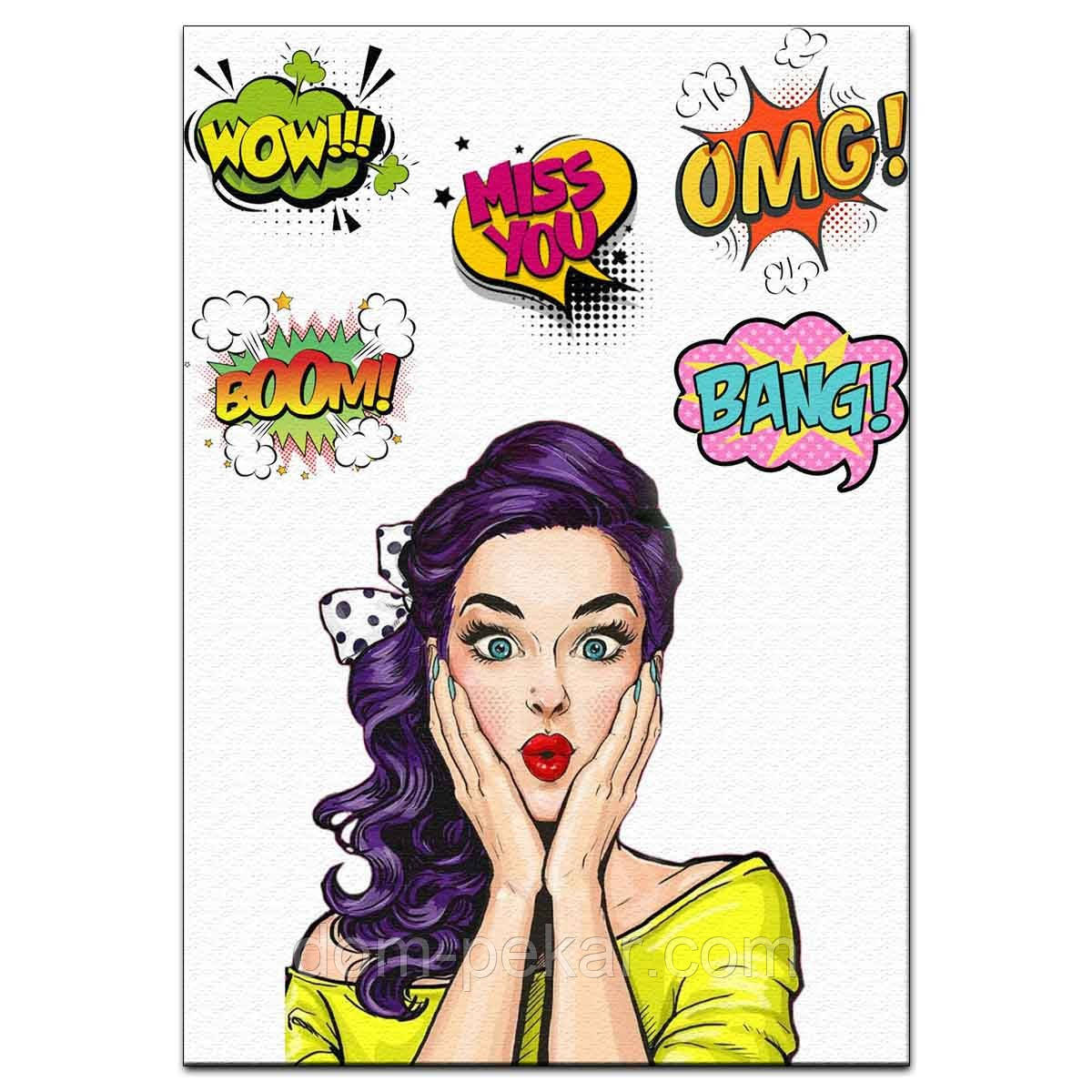 Дівчина ПОП-Арт 18 см вафельна картинка