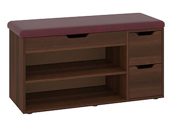 Тумба для взуття Б-7 Піхотин з  полицями та сидінням орех-браун торонто