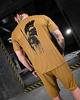 Літній чоловічий комплект футболка шорти OBLIVION Sparta койот, літні футболка шорти воїн спартанець кайот