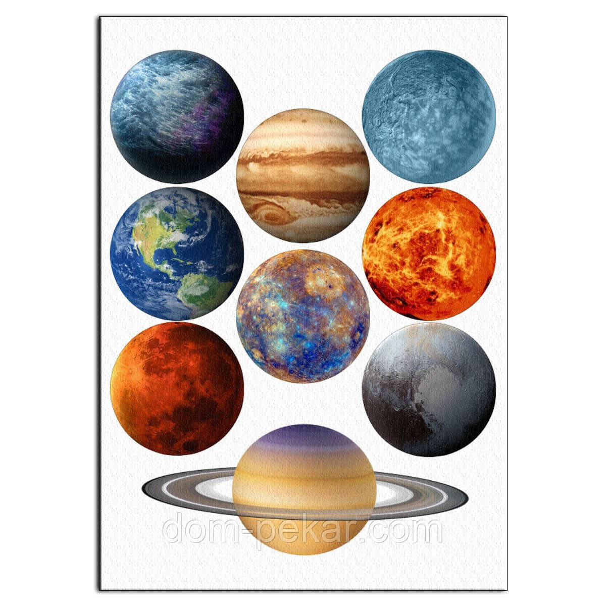 Планети вафельна картинка