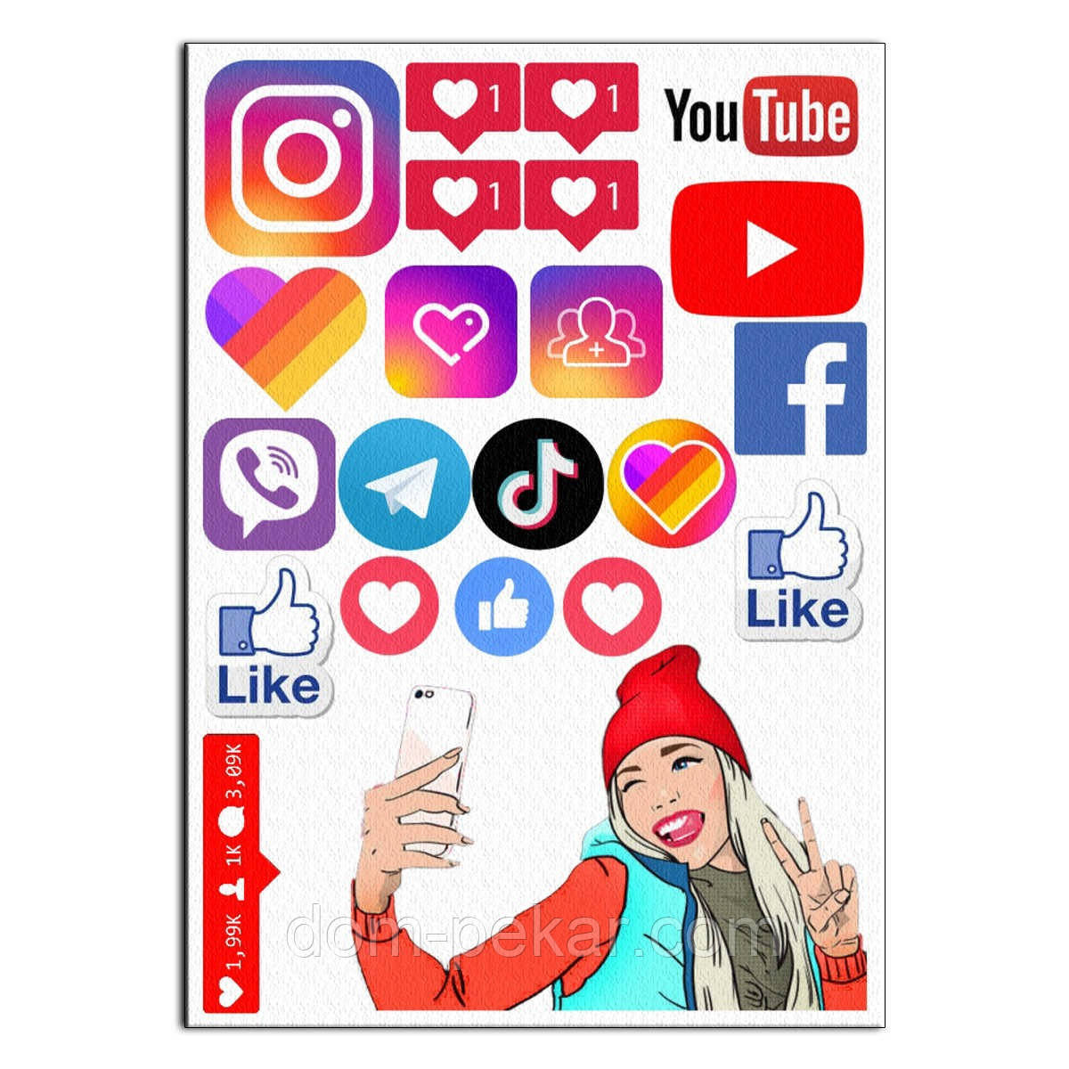 Соціальні мережі 1 вафельна картинка