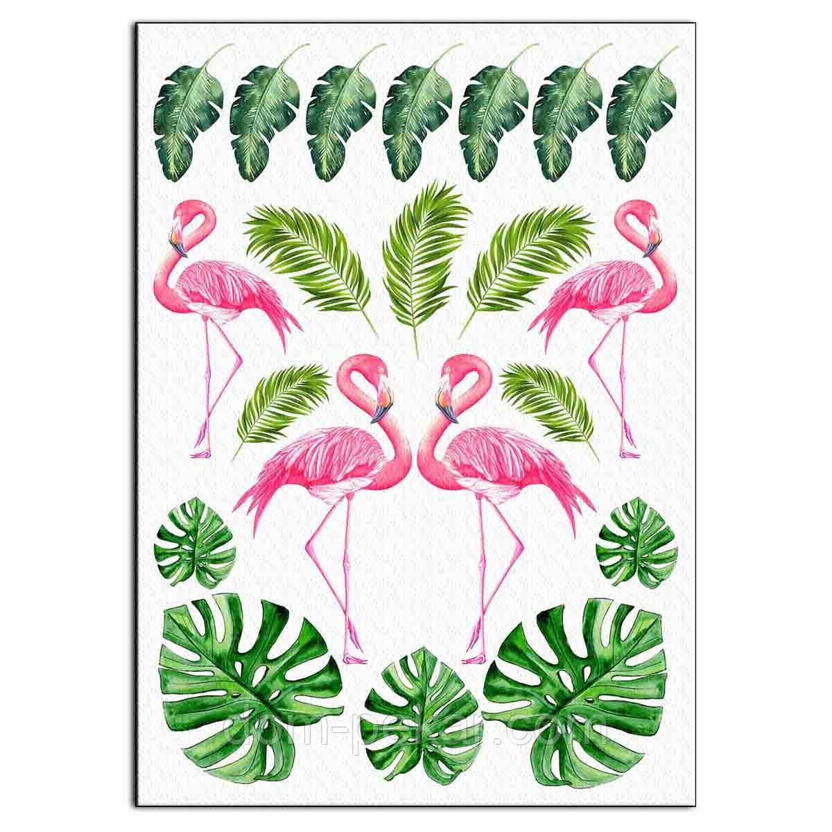 Фламінго-тропіки вафельна картинка