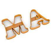 МАМА вирубка для пряників (2 літери) 8*8 см (3D)