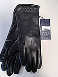 Жіночі шкіряні рукавички на мутоновому хутрі, фото 2