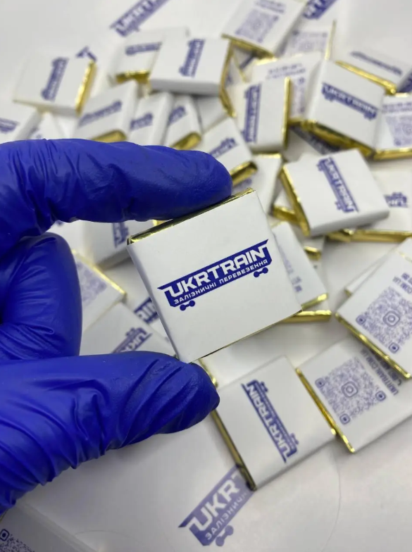 Молочний преміум шоколад з логотипом для роздрібних магазинів 6 г 100 шт., фото 1