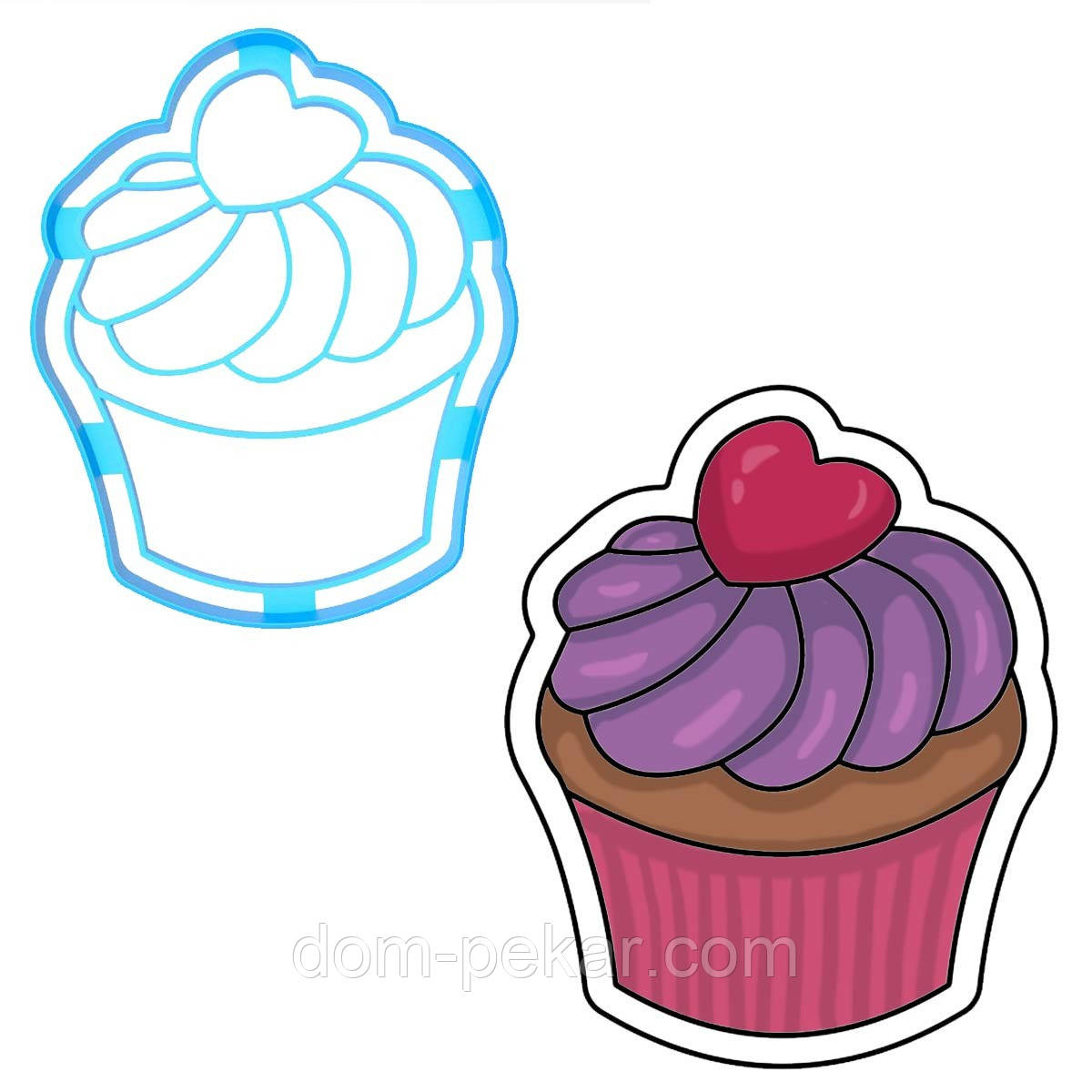 Кексик-2 вирубка для пряників 11*9 см (3D)