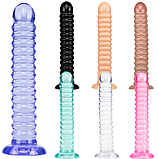 Фалоімітатор на присосці 23 см Синій, гнучкий фалос рельєфний, штучний ділдо, інтимні іграшки, фото 5