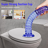 Фалоімітатор на присосці 23 см Синій, гнучкий фалос рельєфний, штучний ділдо, інтимні іграшки, фото 7
