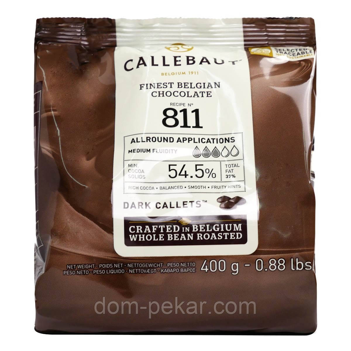 Шоколад Callebaut чорний Select 54.5% 811-Е0 0,4 кг