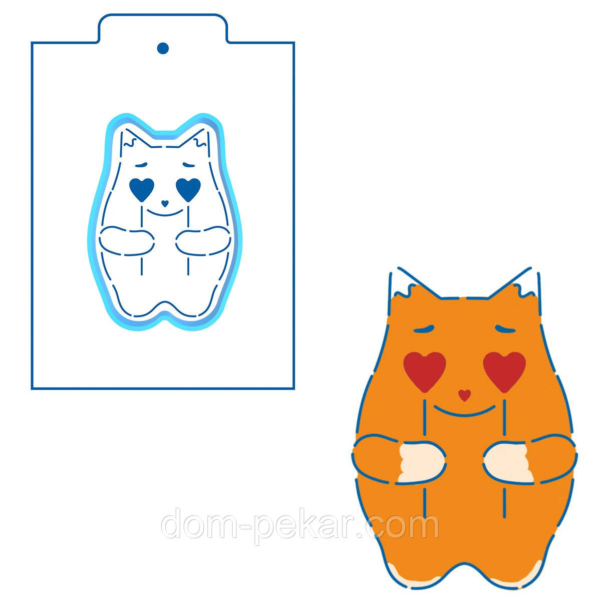 Кіт вирубка з трафаретом 11*8 см (TR-2)