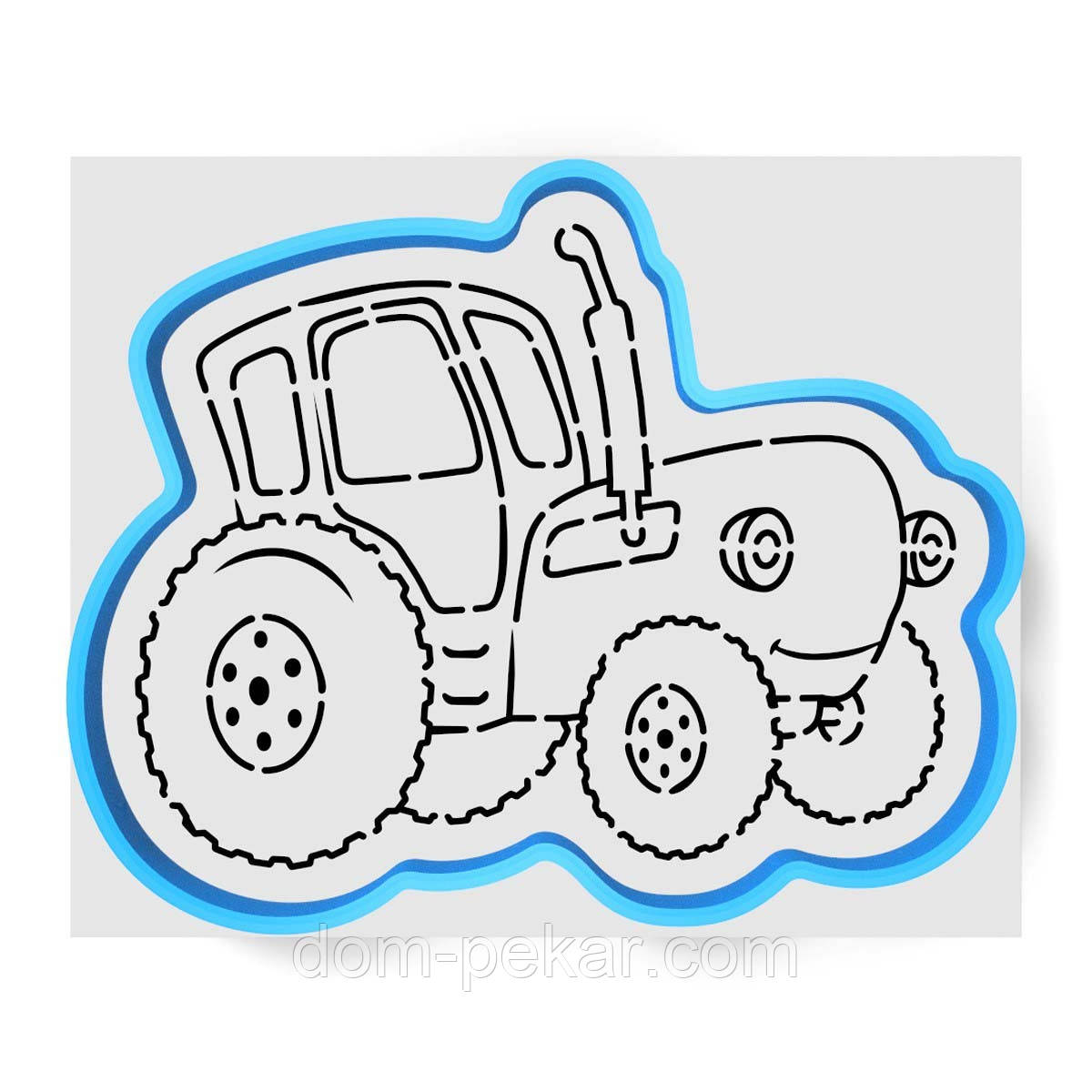 Синій трактор вирубка з трафаретом 10,5*13 см (TR-2)