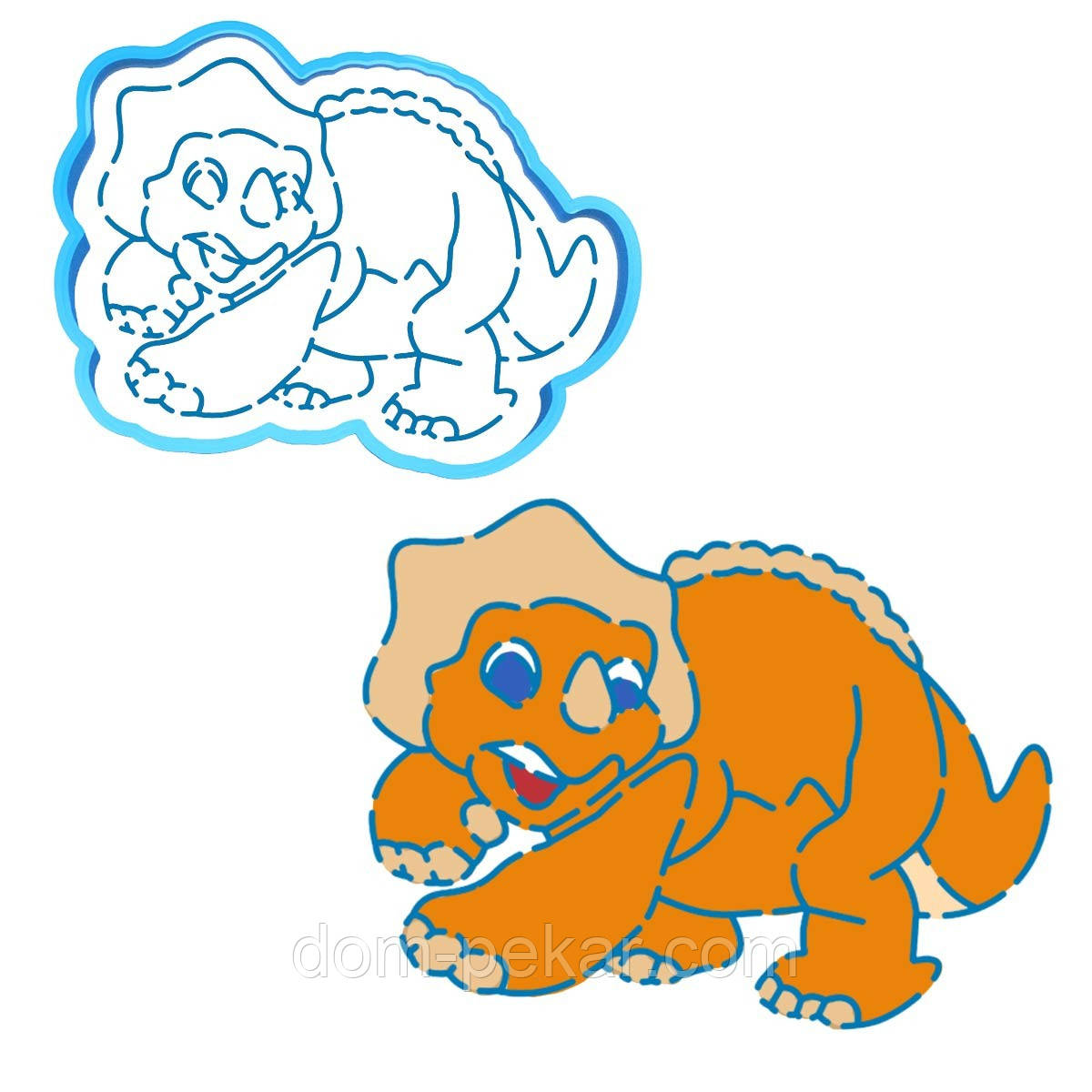 Динозавр-2 вирубка з трафаретом 8,1*10,3 см (TR-2)