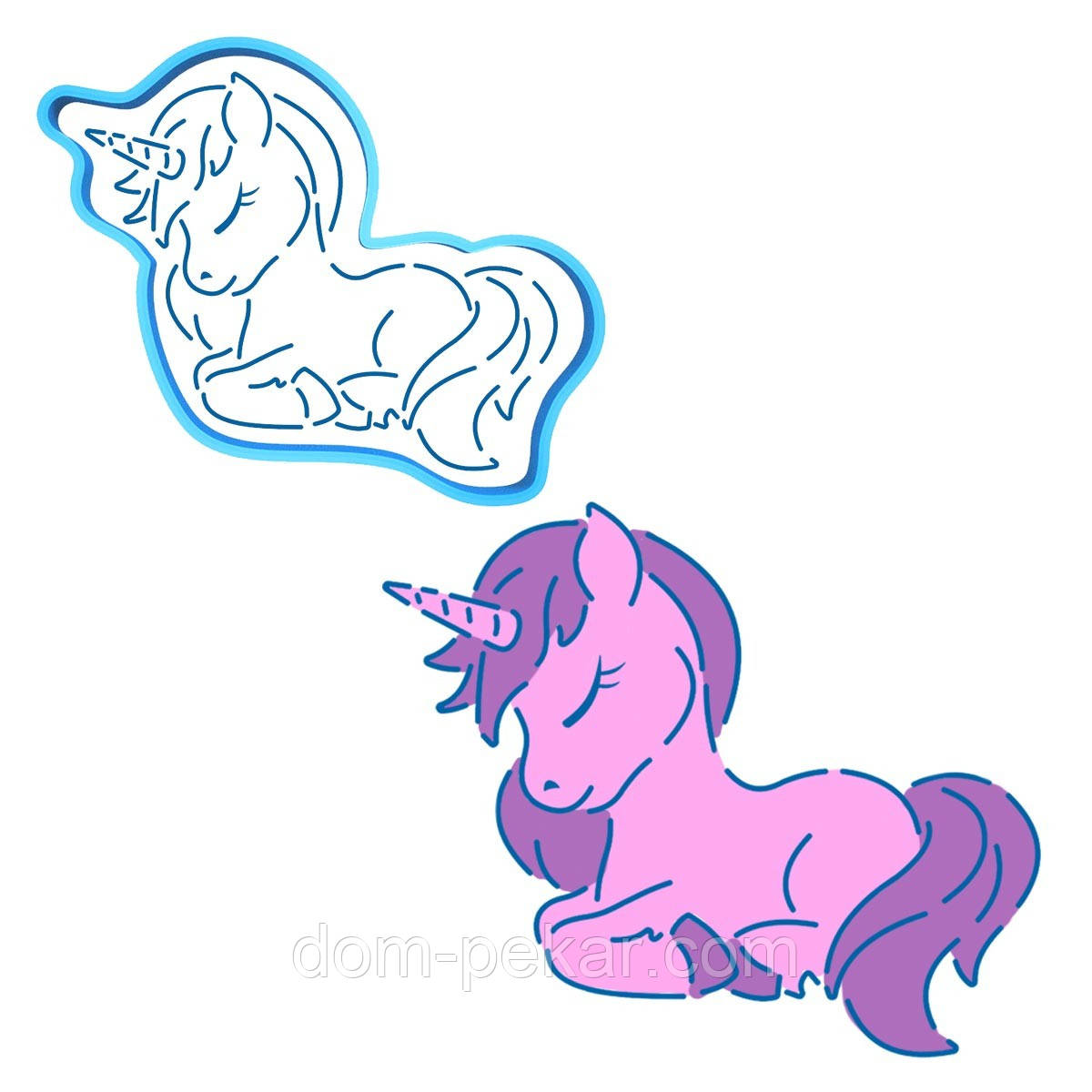 Єдиноріжка-2 вирубка з трафаретом 10*12 см (TR-2)