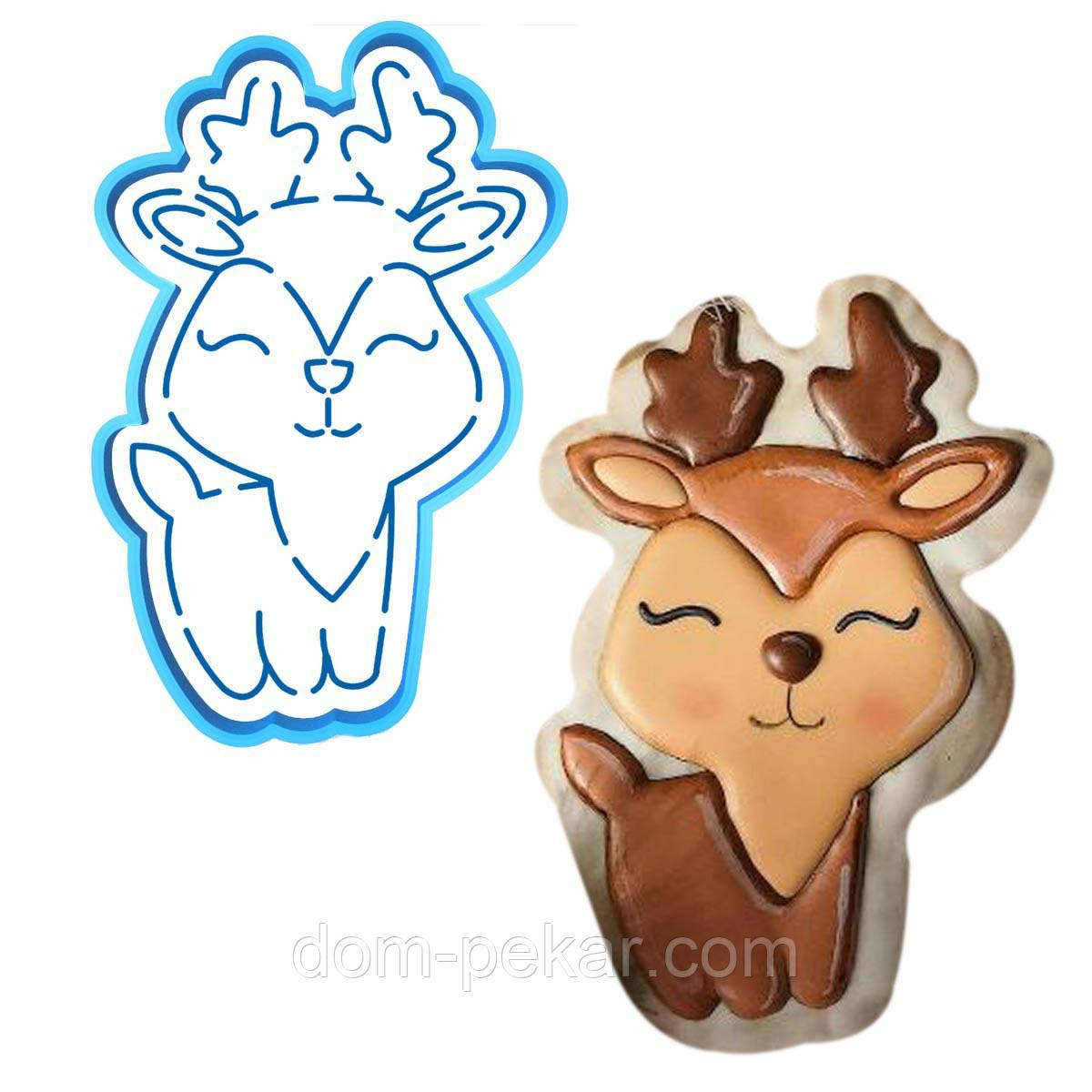 Оленя вирубка з трафаретом 14*9 см (TR-2)