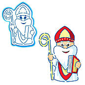 Святий Миколай вирубка з трафаретом 12.5*9.5 см (TR-2)