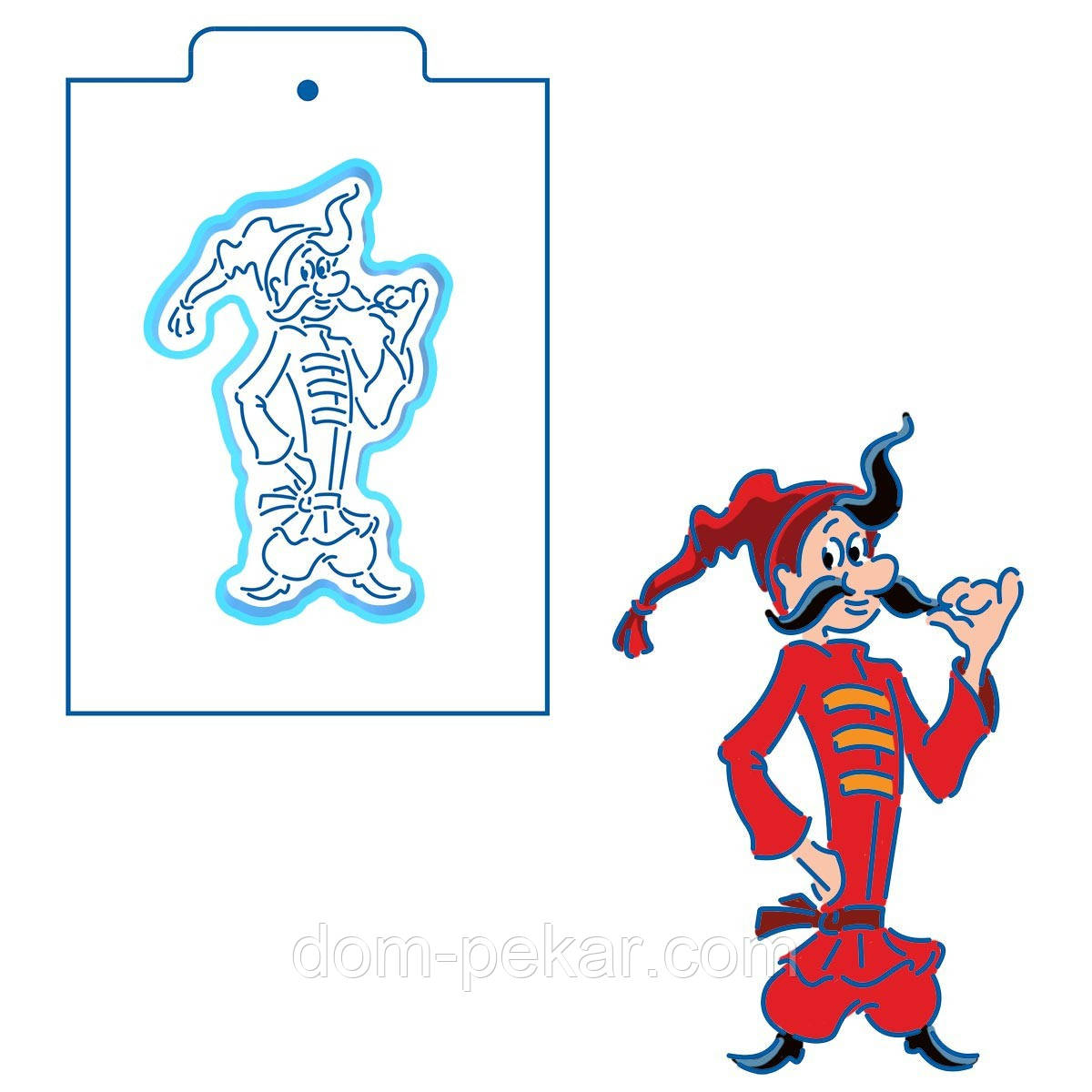 Козак «Грай» вирубка з трафаретом 13*8 см (TR-2)