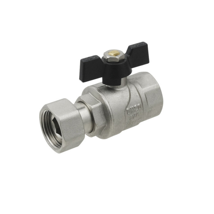 Кран прямий 1/2" з накидною гайкою DN15 метелик PRB-1 Raftec BLACK