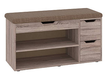 Тумба для взуття Б-7 Піхотин з  полицями та сидінням трюфель-савана браун