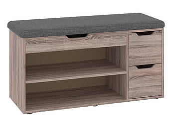 Тумба для взуття Б-7 Піхотин з  полицями та сидінням трюфель-савана дарк грей