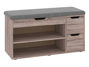 Тумба для взуття Б-7 Піхотин з  полицями та сидінням трюфель-серый