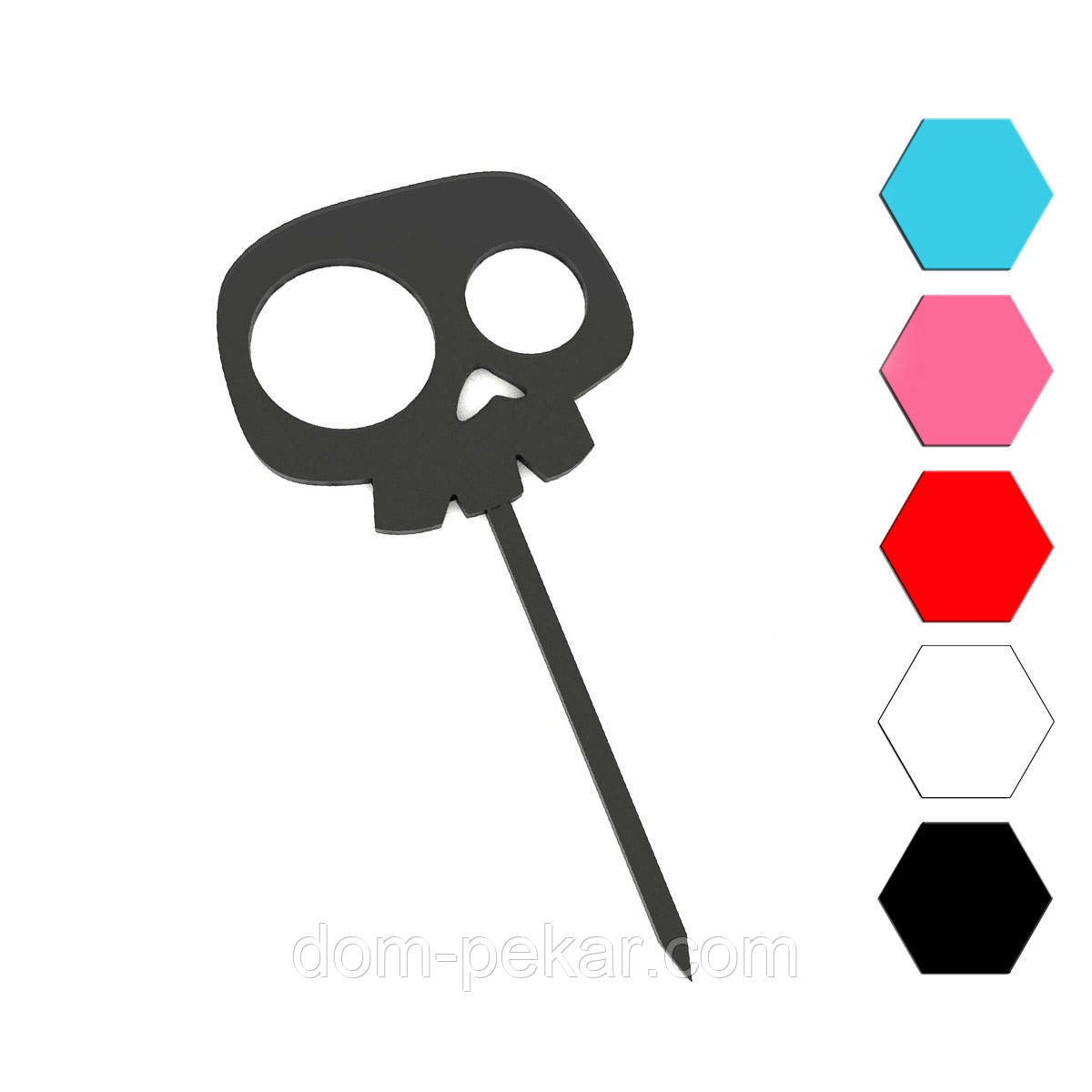 Хелловін Череп топер для торта 4*4,7 см (3D)