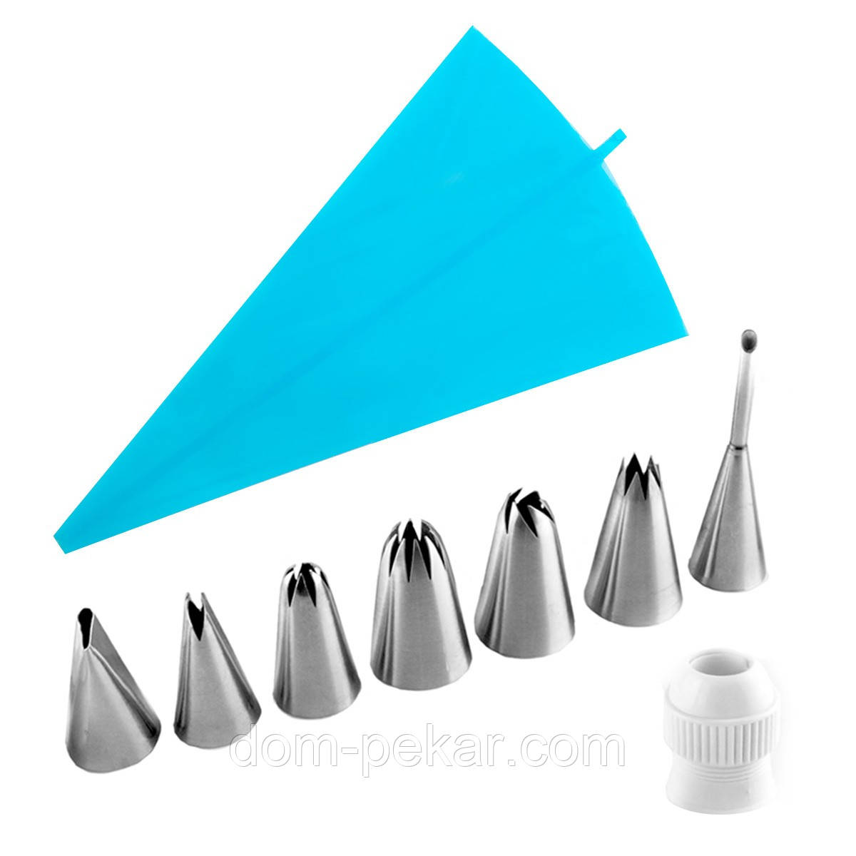 Насадки кондитерські на планшеті 7шт з мішком і перехідником
