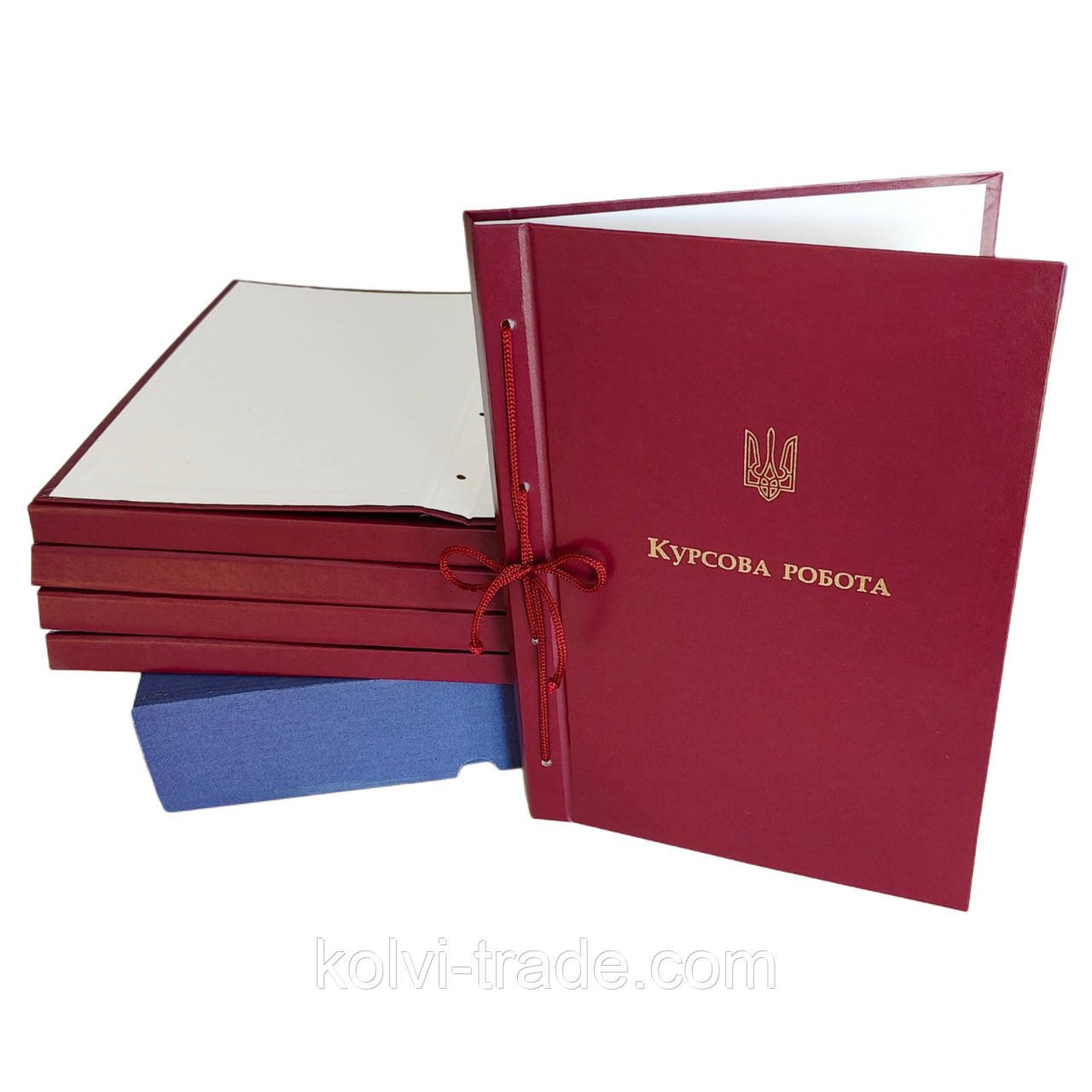 Папка для твер. палітурки “Курсова робота” 215×305 бордова (20мм) (1 шт)