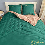 Євро комплект якісної постільної білизни із сатину Євро розмір 200*220 см, фото 3