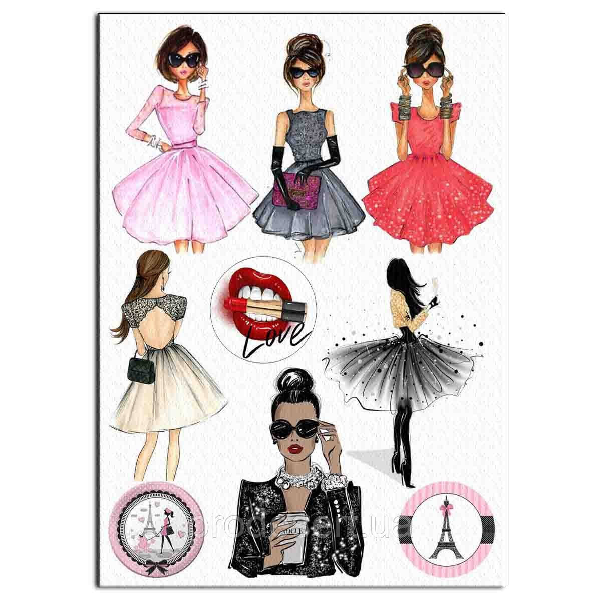 Fashion дівчини 12 см вафельна картинка